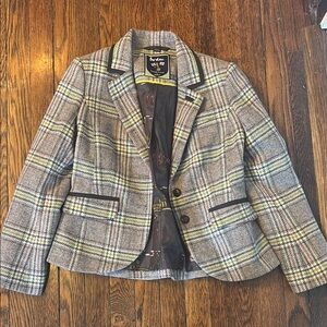 Boden Women's Gray/green Plaid Jacket
